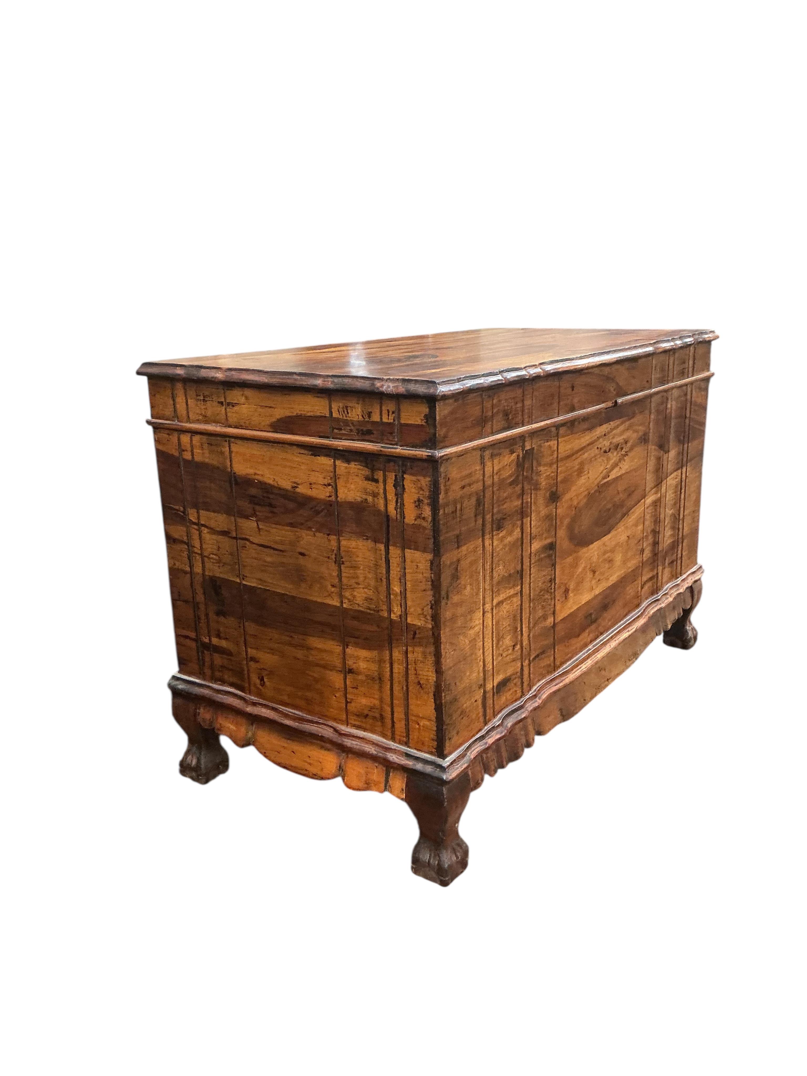 An 18th century style Portuguese cedar trunk, width 97cm, depth 52cm, height 65cm
